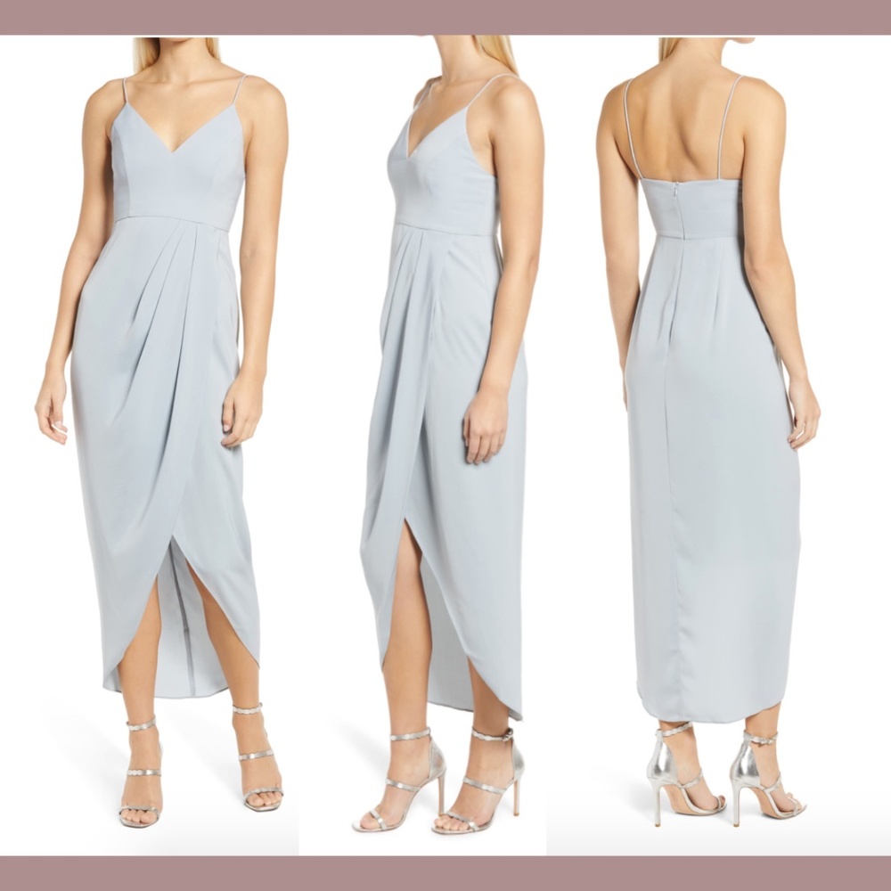 NWT‎ $280 Shona Joy [ 4 ] Tulip Hem Maxi Dress in Powder Blue